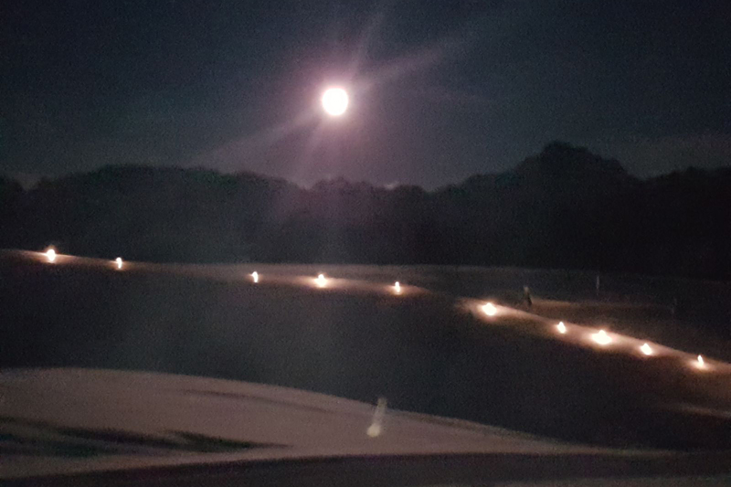 Abendschlitteln mit Beleuchtung im Sparenmoos